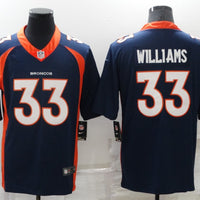 Men's Denver Broncos Javonte Williams #33 Navy Game Jersey1