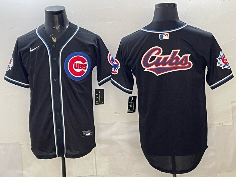 Men's Chicago Cubs Fashion Limited Black Out Jersey