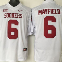 Men's Oklahoma Sooners Baker Mayfield #6 White Player Jersey