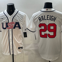 Men's USA Baseball Cal Raleigh #29 White 2026 World Baseball Classic Stadium Jersey