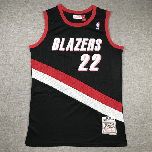 Men's Portland Trail Blazers Clyde Drexler #22 Black 1991-92 Hardwood Classics Swingman Jersey1