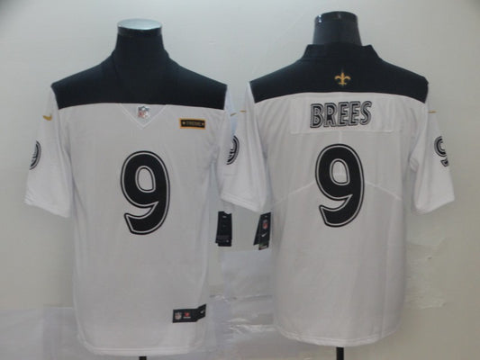 Men's New Orleans Saints Drew Brees #9 White City Edition Game Jersey1