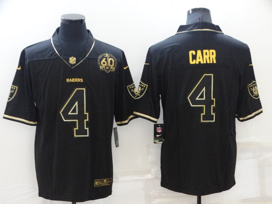 Men's Las Vegas Raiders #4 Derek Carr Black Authentic Player Jersey1
