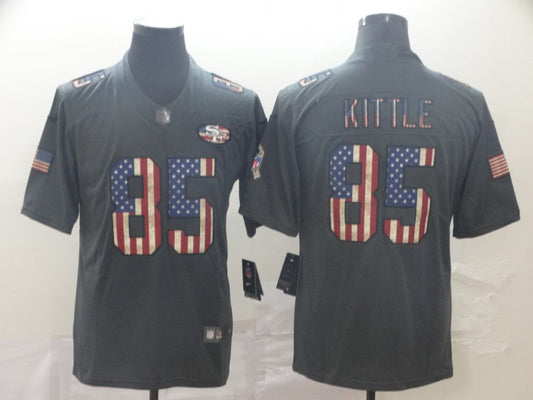 Men's San Francisco 49ers George Kittle #85 Black Stitched Game Jersey1