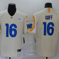 Men's Los Angeles Rams Jared Goff #16 Beige Vapor Limited Jersey1