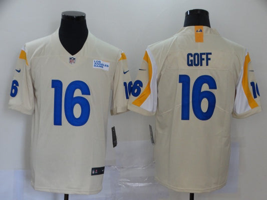 Men's Los Angeles Rams Jared Goff #16 Beige Vapor Limited Jersey1