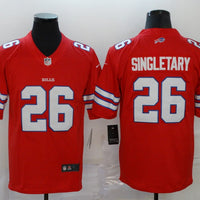 Men's Buffalo Bills Devin Singletary #26 Red Game Player Jersey1