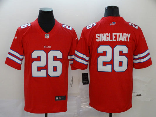 Men's Buffalo Bills Devin Singletary #26 Red Game Player Jersey1