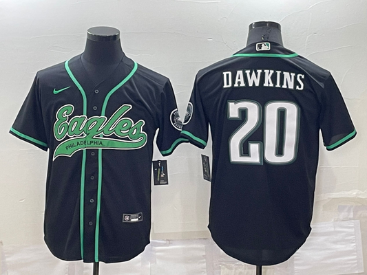 Men's Philadelphia Eagles Brian Dawkins #20 Black Game Jersey1 Joint Edition