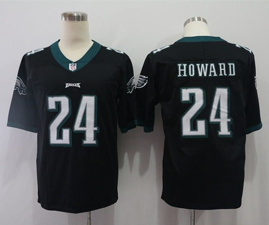 Men's Philadelphia Eagles Jordan Howard #24 Black Game Jersey1