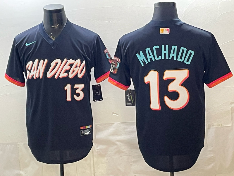 Men's San Diego Padres Manny Machado #13 Obsidian 2026 City Connect Stadium Jersey