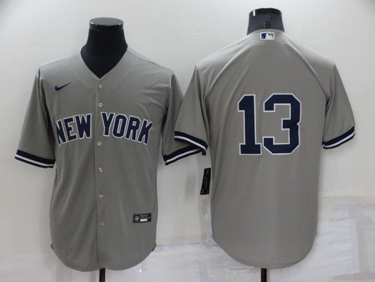 Men's New York Yankees Alex Rodriguez #13 Gray Replica Player Name Jersey1