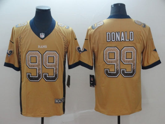 Men's Los Angeles Rams Aaron Donald #99 Yellow Player Game Jersey1