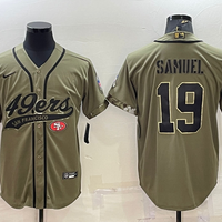 Men's San Francisco 49ers Deebo Samuel #19 Olive 2022 Salute To Service Retired Player Limited Jersey1 Joint Edition