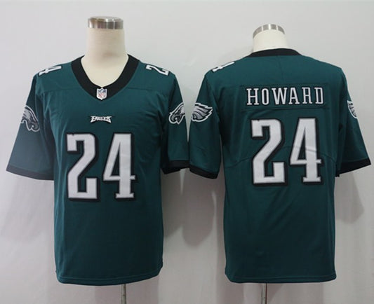 Men's Philadelphia Eagles Jordan Howard #24 Midnight Green Game Player Jersey1