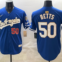 Men's Los Angeles Dodgers Mookie Betts #50 Royal 2026 Gold Collection Stadium Jersey