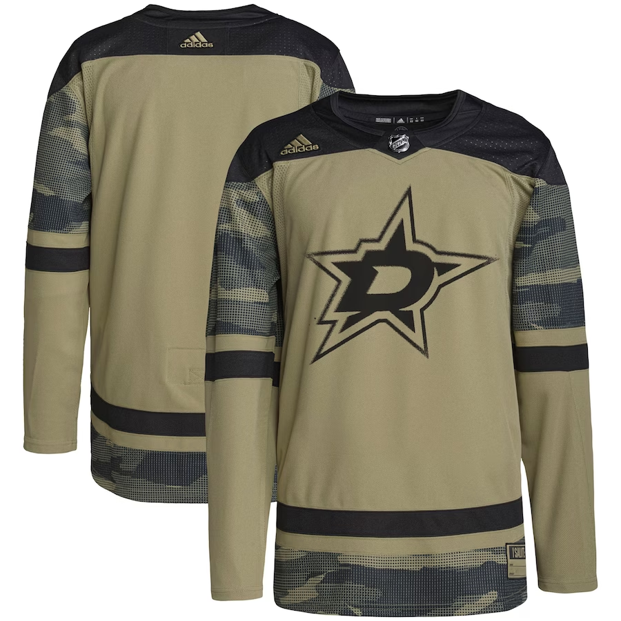 Men's Dallas Stars Camo Military Appreciation Team Authentic Practice Blank Jersey1