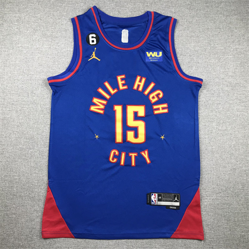 Men's Denver Nuggets Nikola Jokic #15 Blue 2022/23 Statement Edition Swingman Jersey1