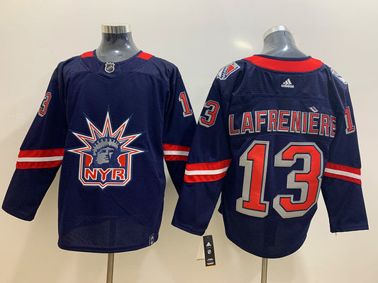 Men's New York Rangers Alexis Lafreniere #13 Navy Player Jersey1