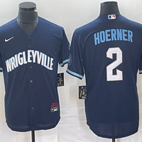 Men's Chicago Cubs Nico Hoerner #2 Navy City Connect Replica Player Jersey1