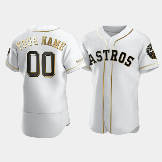 Men's Houston Astros White Replica Custom Jersey1