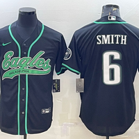 Men's Philadelphia Eagles DeVonta Smith #6 Black Game Jersey1 Joint Edition