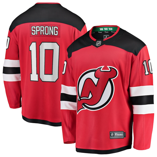 Men's New Jersey Devils Daniel Sprong #10 Fanatics Red Home Breakaway Jersey