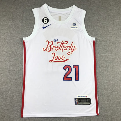 Men's Philadelphia 76ers Joel Embiid #21 White 2022/23 Swingman Jersey1 - City Edition