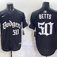 Men's Los Angeles Dodgers Mookie Betts #50 Black Alternate Player Jersey