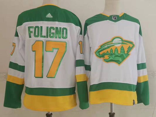 Men's Minnesota Wild Marcus Foligno #17 White Breakaway Player Jersey1