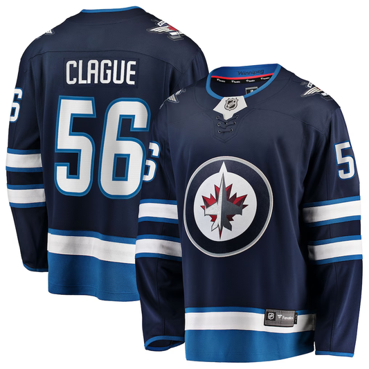 Men's Winnipeg Jets Troy Clague #56 Fanatics Navy Home Breakaway Jersey
