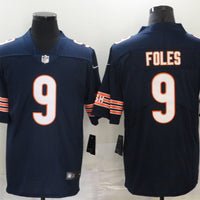 Men's Chicago Bears Nick Foles #9 Navy Game Jersey1