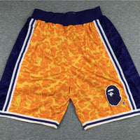 Men's Los Angeles Lakers Yellow Basketball Shorts1