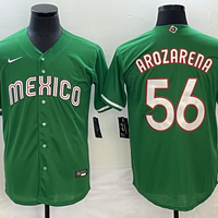 Men's 2023 World Baseball Classic #56 Randy Arozarena Mexico Green Jersey1