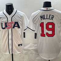 Men's USA Baseball Mason Miller #19 White 2026 World Baseball Classic Stadium Jersey
