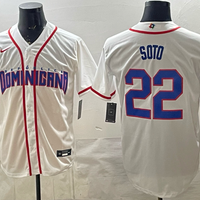 Men's Dominican Republic Baseball Juan Soto #22 White 2026 World Baseball Classic Stadium Jersey