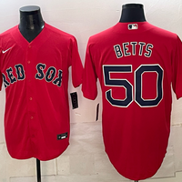 Men's Boston Red Sox Mookie Betts #50 Red Replica Player Jersey
