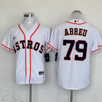 Men's Houston Astros Jose Abreu #79 White Home Replica Player Jersey1