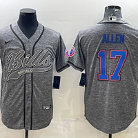 Men's Buffalo Bills Josh Allen #17 Gray Player Jersey1 Joint Edition