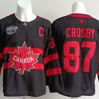 Men's Canada 2025 4 Nations Face-Off Sidney Crosby #87 Black Player Jersey