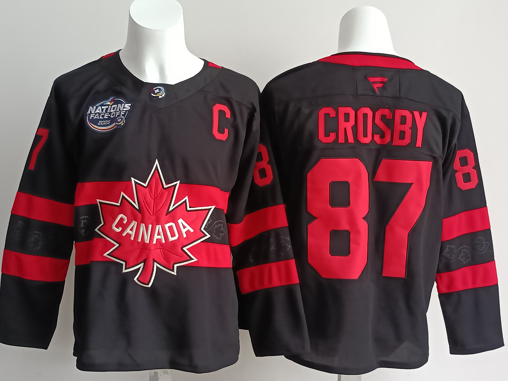 Men's Canada 2025 4 Nations Face-Off Sidney Crosby #87 Black Player Jersey