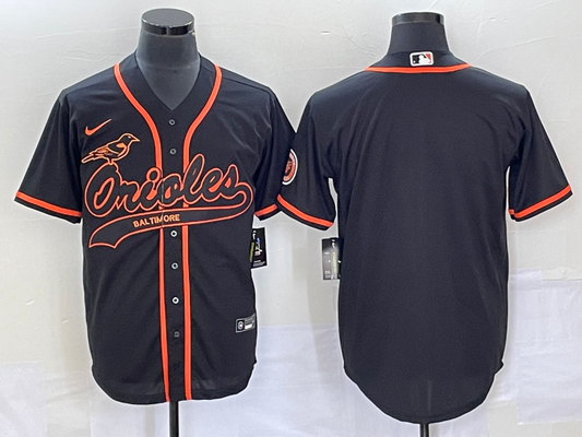 Men's Baltimore Orioles Black Replica Blank Jersey1 Joint Edition