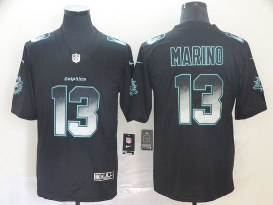 Men's Miami Dolphins #13 Dan Marino Black Authentic Game Jersey1
