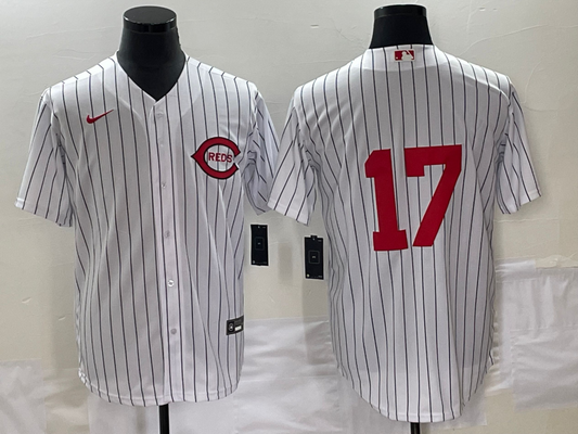 Men's Cincinnati Reds Aaron Boone #17 White 2022 MLB at Field of Dreams Game Authentic Player Jersey1