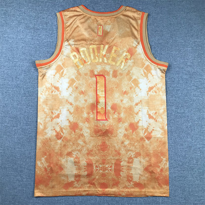 Men's Phoenix Suns Devin Booker #1 Orange Select Series Swingman Jersey1