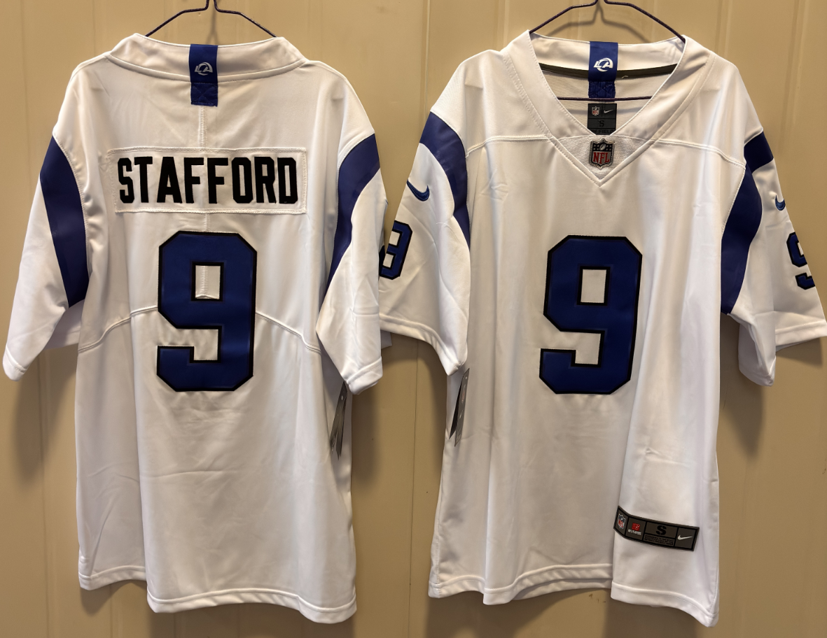 Men's Los Angeles Rams Matthew Stafford #9 Fearsome White Game Jersey