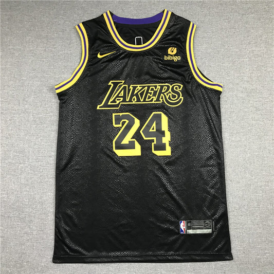 Men's Los Angeles Lakers Kobe Bryant #24 Black City Edition Swingman Jersey1
