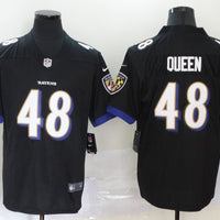 Men's Baltimore Ravens Patrick Queen #48 Black Game Jersey1