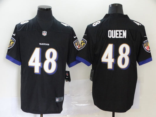 Men's Baltimore Ravens Patrick Queen #48 Black Game Jersey1
