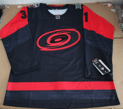 Men's Carolina Hurricanes Frederik Andersen #31 Black Player Game Jersey1